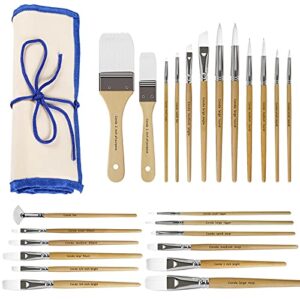 conda paint brushes set of 24 different shapes professional painting brushes (white)