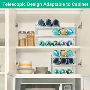 Water Bottle Organizer for Cabinet, 3 Tier Expandable Water Bottle Storage Rack, Water Bottle Shelf Storage for Tumbler Sports Flask Travel Mugs, Tumbler Storage for Cabinet Kitchen Countertop Fridge