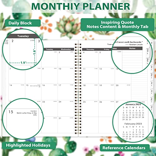 2023-2025 Monthly Planner/Calendar - 2 Year Monthly Planner 2023-2025, July 2023 - June 2025, 9" x 11" Planner with Twin-Wire Binding, Monthly Tabs, Two-Side Pocket, Perfect Daily Organizer