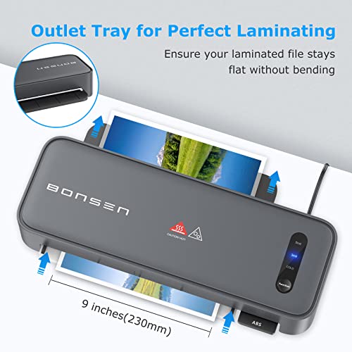 BONSEN Laminator Machine, 0-Second Fast Warm-Up and No Waiting Laminator with 50 Laminating Sheets, 4-in-1 Cold Thermal Laminator with Paper Trimmer and Corner Rounder for Home School Office Use