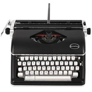 Black Vintage Typewriter for a Nostalgic Flow - Manual Typewriter Portable Model for Remote Writing Locations - Sleek & Durable Type Writer Classic Word Processor - Typewriters for Writers