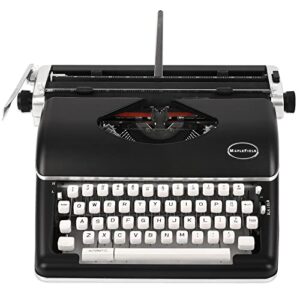 black vintage typewriter for a nostalgic flow – manual typewriter portable model for remote writing locations – sleek & durable type writer classic word processor – typewriters for writers