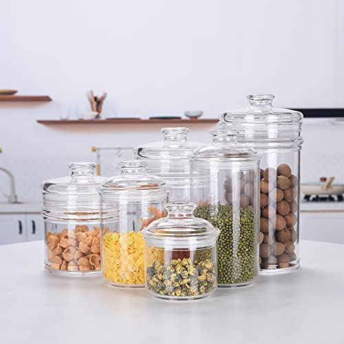 IVOOBR 34oz Acrylic Storage Jar, Airtight Lid with Silicone Sealing Ring, Perfect Canister Container for Sugar, Tea, Spices, Herbs, Shells, Bath Salt, Christmas Decorative Apothecary Jars