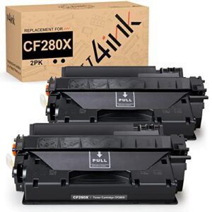 v4ink 2pk compatible toner cartridge replacement for hp 80x cf280x cf280a toner ink high yield for hp pro 400 m401 m401a m401d m401dn m401dne m401dw m401n mfp m425dn m425dw printer