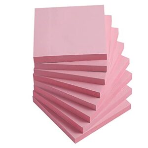 sticky notes 3×3 inches,light pink self-stick pads, easy to post for home, office, notebook, 8 pads/pack