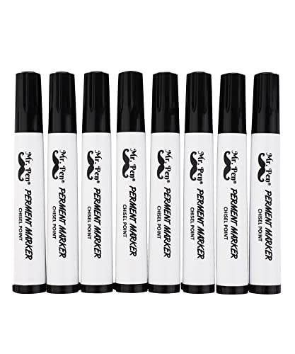 Mr. Pen- Black Permanent Markers, 8 Pack, Chisel Tip Permanent Marker, Markers, Black Markers, Thick Black Markers, Permanent Marker Chisel, Chisel Tip Black Marker, Chisel Tip Black, Chisel Tip