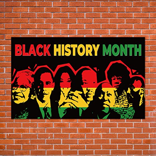 Black History Month Backdrop Black History Month Banner Black History Month Poster Pan African American Decoration and Supplies for Home