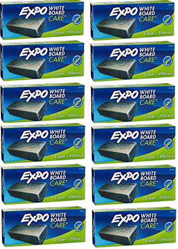 Expo 81505 Block Eraser Dry Erase Whiteboard Board Eraser, Soft Pile, 5 1/8 W x 1 4 H - Pack of 12