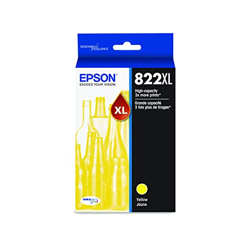 Epson T822 DURABrite Ultra Ink High Capacity Yellow Cartridge (T822XL420-S) for Select Workforce Pro Printers