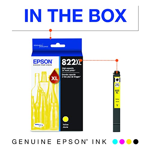 Epson T822 DURABrite Ultra Ink High Capacity Yellow Cartridge (T822XL420-S) for Select Workforce Pro Printers