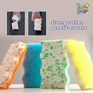 Scrub Daddy - Eraser Daddy 10x with Scrubbing Gems Dual-Sided Scrubber and Eraser, Lasts 10x Longer Than Ordinary Melamine Erasers, Water Activated, Dual Sided, Ergonomic, 2ct (Pack of 2)