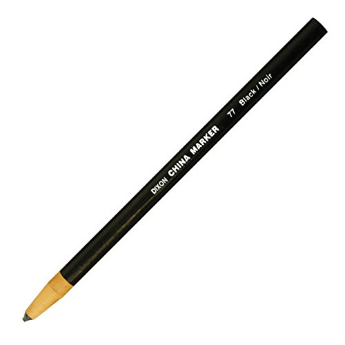 DIXON Industrial Phano Peel-Off China Marker Pencils, Black, 12-Pack (00077)