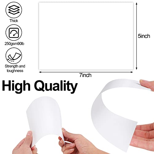 60 Pack 5x7 Cardstock Paper, White Blank Cardstock, 250GSM Thick Paper, Blank Heavy Weight 90 lb Cardstock, Printing Paper for Making Invitations, Announcements, Photos, Postcards so on