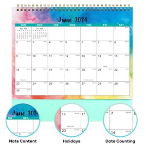 Desk Calendar 2023-2024 - Standing Flip 2023-2024 Desktop Calendar with Thick Paper, Jan 2023 - Jun 2024, 10" x 8.3",Memo Pages, Stand up Desk Calendar with Strong Twin-Wire Binding & Blank Blocks