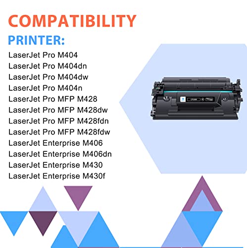 inkalfa 58X CF258X Toner Cartridge Black: 2 Pack (with Chip, High Yield) Replacement for HP CF258X 58X 58A CF258A MFP M428fdw M428fdn M428dw M404 M428 Pro M404n M404dn M404dw Printer