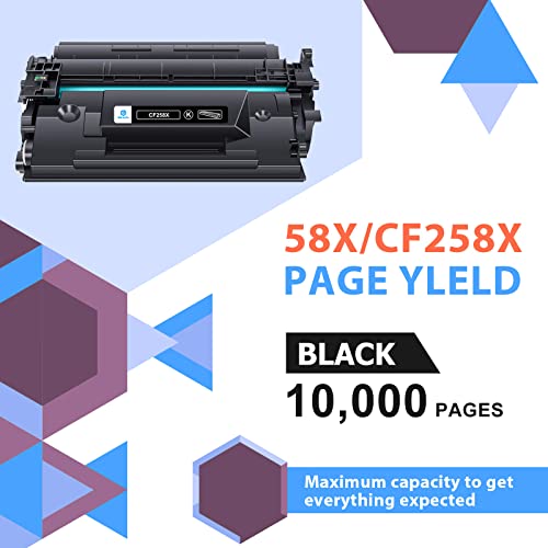 inkalfa 58X CF258X Toner Cartridge Black: 2 Pack (with Chip, High Yield) Replacement for HP CF258X 58X 58A CF258A MFP M428fdw M428fdn M428dw M404 M428 Pro M404n M404dn M404dw Printer