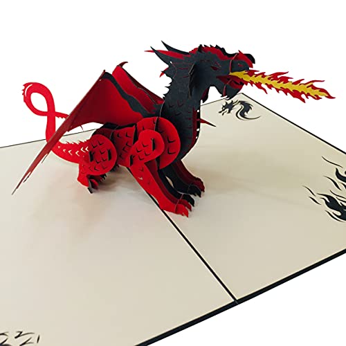 Dragon Pop Up Card by DEVINE Popup Cards | 3D Cards Pop Up Birthday Cards for Women Kids Mom Dad Husband Wife | Pop Up Greeting Cards | Funny 3D Birthday Pop Up Card |Love Father Boy Girl Son Daughter