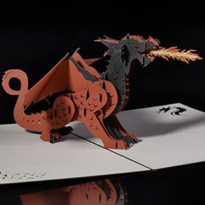 Dragon Pop Up Card by DEVINE Popup Cards | 3D Cards Pop Up Birthday Cards for Women Kids Mom Dad Husband Wife | Pop Up Greeting Cards | Funny 3D Birthday Pop Up Card |Love Father Boy Girl Son Daughter