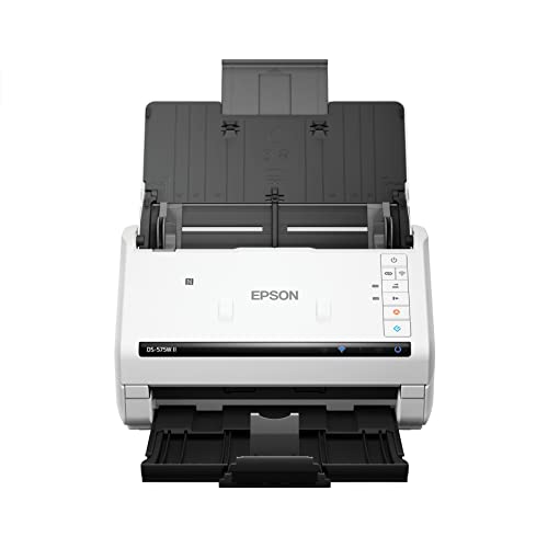 Epson DS-575W II Wireless Color Duplex Document Scanner for PC and Mac with 50-Page Auto Document Feeder (ADF), Twain and ISIS Drivers, Epson Smart Panel Mobile App