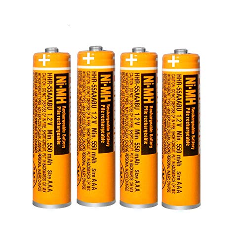 EOCIK 4 Pack HHR-55AAABU NI-MH Rechargeable Battery 1.2V 550mAh AAA Battery for Panasonic Cordless Phones