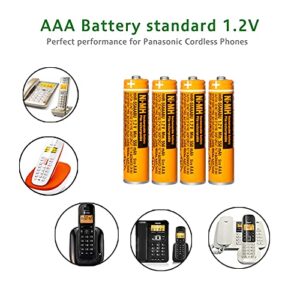 EOCIK 4 Pack HHR-55AAABU NI-MH Rechargeable Battery 1.2V 550mAh AAA Battery for Panasonic Cordless Phones