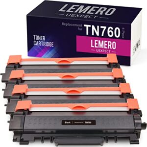 lemerouexpect remanufactured toner cartridge replacement for brother tn-760 tn760 tn730 toner for mfc-l2710dw l2717dw l2750dw hl-l2370dw l2325dw l2350dw l2395dw l2390dw dcp-l2550dw printer black