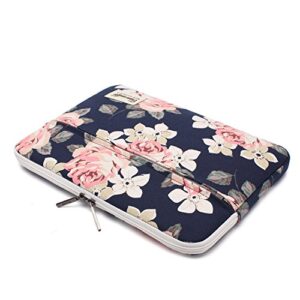 Canvaslife White Rose Patten Laptop Sleeve 14 inch 14.0 inch Laptop case Bag