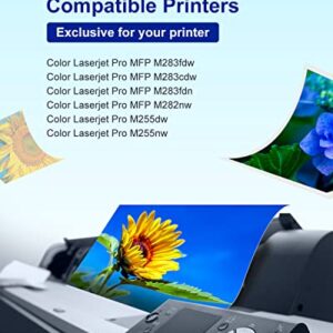 206X Toner m283fdw (with Chip) Replacement for HP 206X 206A Toner Cartridges 4 Pack W2110a W2110x Works with HP Laserjet Pro MFP M283fdw M255dw M283cdw M282nw M283 M255 -Black Cyan Yellow Magenta