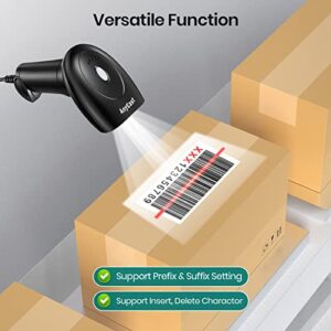 Barcode Scanner with Stand, Anyeast USB Wired Inventory 2D 1D QR Code Scanners for Computer POS Support Automatic Screen Scanning, Handheld CMOS Image Bar Code Reader for Warehouse Library Supermarket