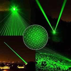 Green Laser Pointer Long Range High Power Tactical Green Beam Flashlight Laser pointer rechargeableUSB Laser Pointer Cat toys with Star Cap Adjustable Focus for Teaching Outdoor Hunting