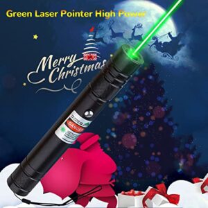 Green Laser Pointer Long Range High Power Tactical Green Beam Flashlight Laser pointer rechargeableUSB Laser Pointer Cat toys with Star Cap Adjustable Focus for Teaching Outdoor Hunting