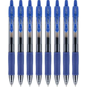 pilot g2 premium refillable and retractable rolling ball gel pens, fine point, blue, 8-pack (15301)