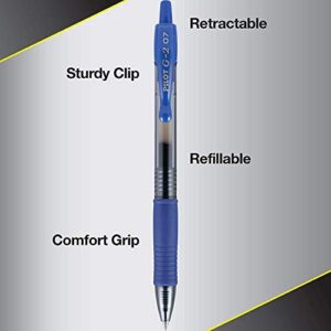 PILOT G2 Premium Refillable and Retractable Rolling Ball Gel Pens, Fine Point, Blue, 8-Pack (15301)