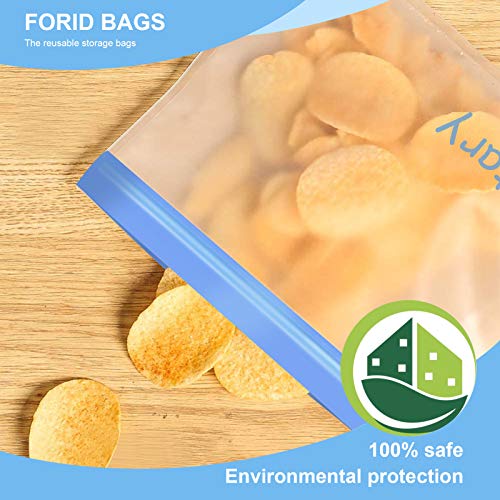 10 Pack Reusable Sandwich Bags Reusable Food Storage Bags,Reusable Snack Bags Leakproof Silicone - Free Plastic BPA Free Lunch Bags for Food Travel