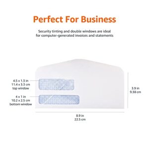 Amazon Basics #9 Double Window Security Tinted Envelopes, White, 500 ct