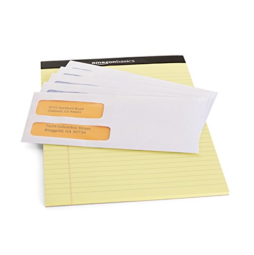 Amazon Basics #9 Double Window Security Tinted Envelopes, White, 500 ct