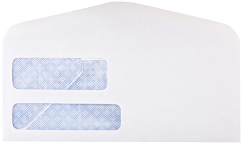 Amazon Basics #9 Double Window Security Tinted Envelopes, White, 500 ct