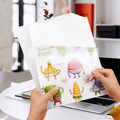 Printable Sticker Paper for Your Inkjet Printer - 8.5 x 11 Inches 20 Sheets Translucent Premium Waterproof Sticker Paper - Dries Quickly and Holds Ink Beautifully