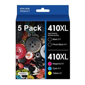410xl ink cartridges 5 pack, remanufactured 410 ink cartridge replacement for epson 410xl 410 xl t410 ink cartridge combo pack compatible with xp-830 xp-640 xp-7100 xp-630 xp-530 xp-635 printer ink