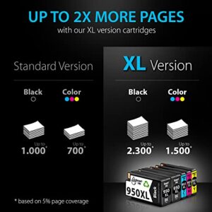 Smart Ink Compatible Ink Cartridge Replacement for HP 950XL 951XL 950 XL 951 XL 5 Pack Combo to use with Officejet Pro 8600 plus 8610 8620 8100 8625 8630 Printers (2 Black & 1 Cyan 1 Magenta 1 Yellow)