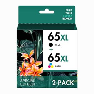 65xl ink cartridge combo pack replacement for hp ink 65 65xl ink high yield works with hp deskjet 3772 3755 3700 3722 3752 2600 2622 envy 5055 5000 5070 5052 5014 printer (1 black, 1 tri-color)