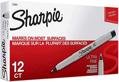 Sharpie Permanent Markers, Ultra Fine Point, Black, 12 Count - 2 Pack