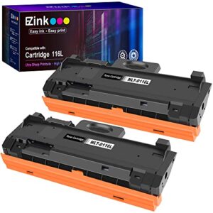 e-z ink (tm) compatible toner cartridge replacement for samsung 116l mltd116l d116l mlt d116l to use with sl-m2625d sl-m2825dw sl-m2835dw (2 black)
