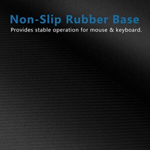 3 Mouse Pad Stitched Edges Premium-Textured Large Mouse Pads Mat Natural Non-Slip Rubber Base Mousepad for Laptop, Computer & PC, 11 x 8.7 inches, Black