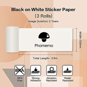 Phomemo M02 Pro Pocket Printer- Mini Bluetooth Thermal Printer with 3 Rolls White Sticker Paper, Compatible with iOS + Android for Learning Assistance, Study Notes, Journal, Fun, Work, Pink