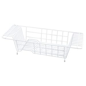 kitchen details sink dish drainer drying rack, for countertop, space saving, in white