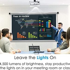 Optoma EH412x Professional 1080p Projector | 4,500 Lumens for Daytime Use in Meetings, Training and Classrooms | 15,000 Hour Lamp Life | 4K HDR Input | Built-in Speaker