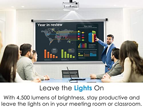 Optoma EH412x Professional 1080p Projector | 4,500 Lumens for Daytime Use in Meetings, Training and Classrooms | 15,000 Hour Lamp Life | 4K HDR Input | Built-in Speaker