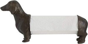 creative co-op dachshund dog paper towel holder entertaining tools, bronze