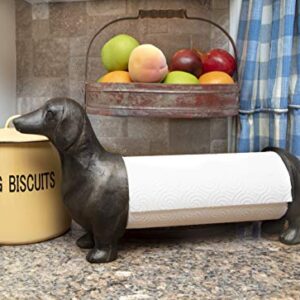 Creative Co-Op Dachshund Dog Paper Towel Holder Entertaining Tools, Bronze